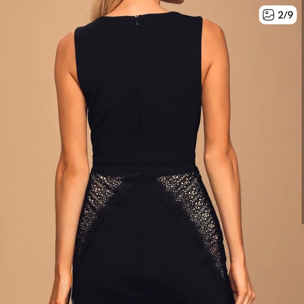 NWT Lulu's After the After Party Black and Nude Lace Bodycon Dress - Picture 4 of 13